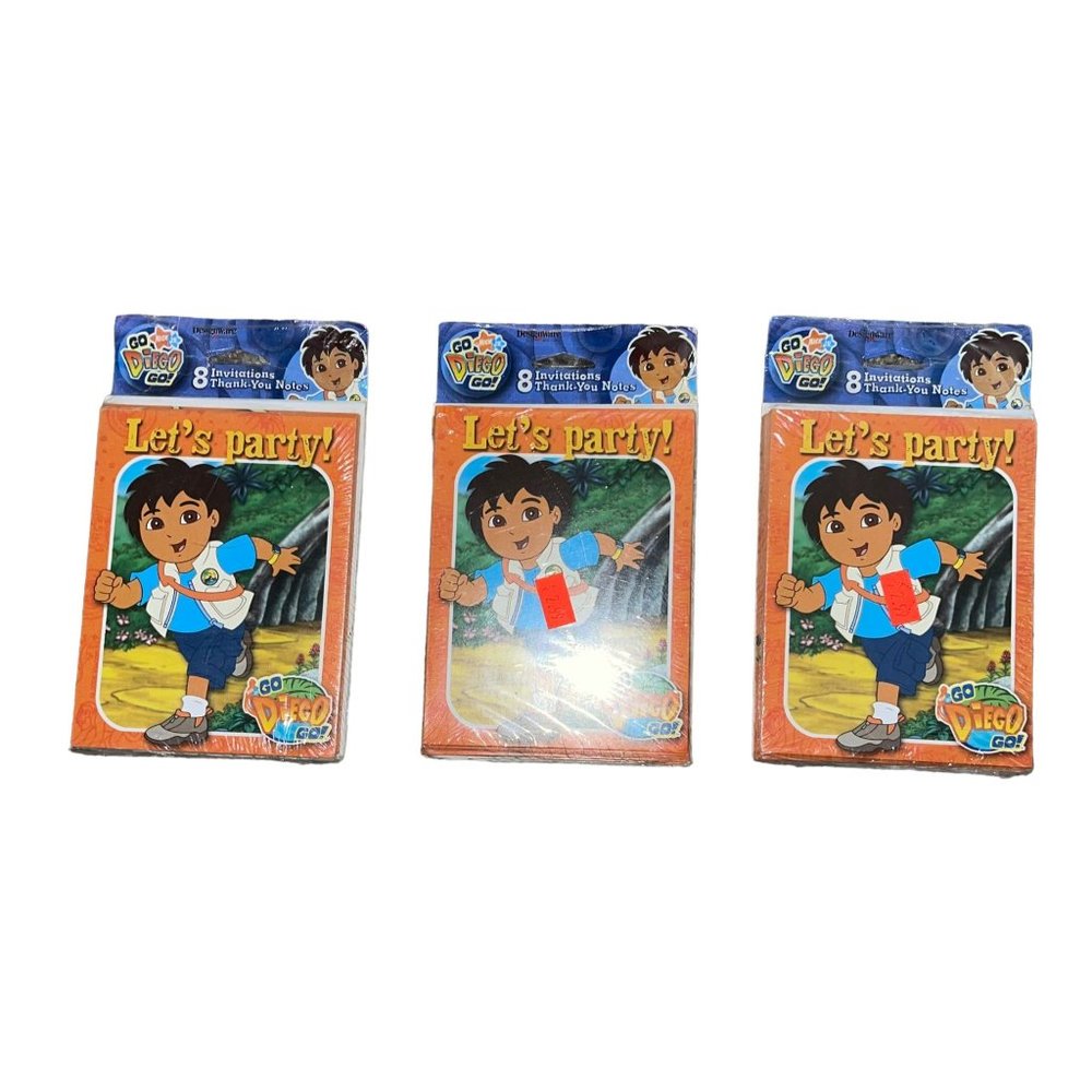 NIP American Greeting Go Diego Go Birthday Party Invitations Thank You Cards 3Pk